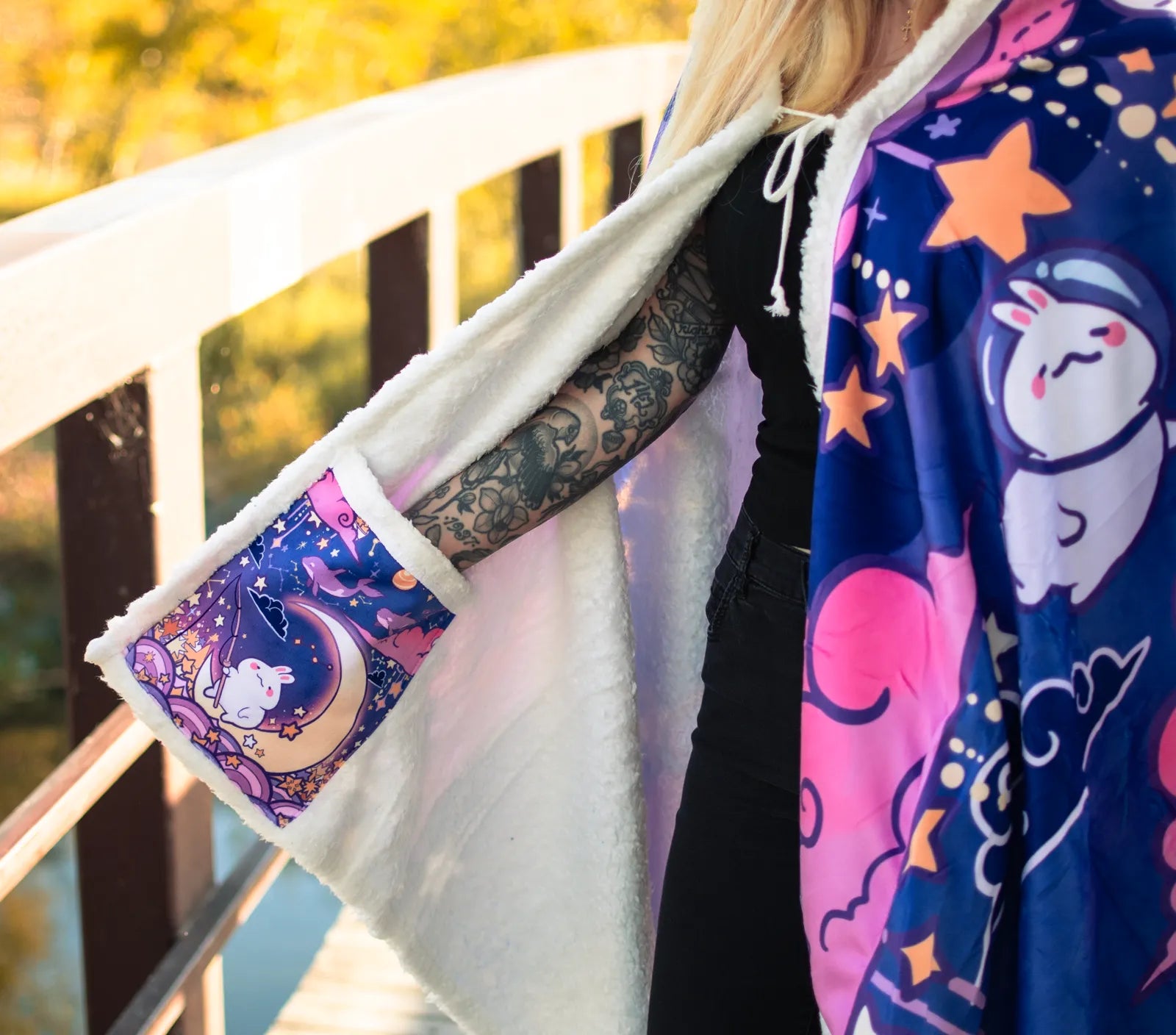 Bunny Wearable Throw Blanket with Pockets