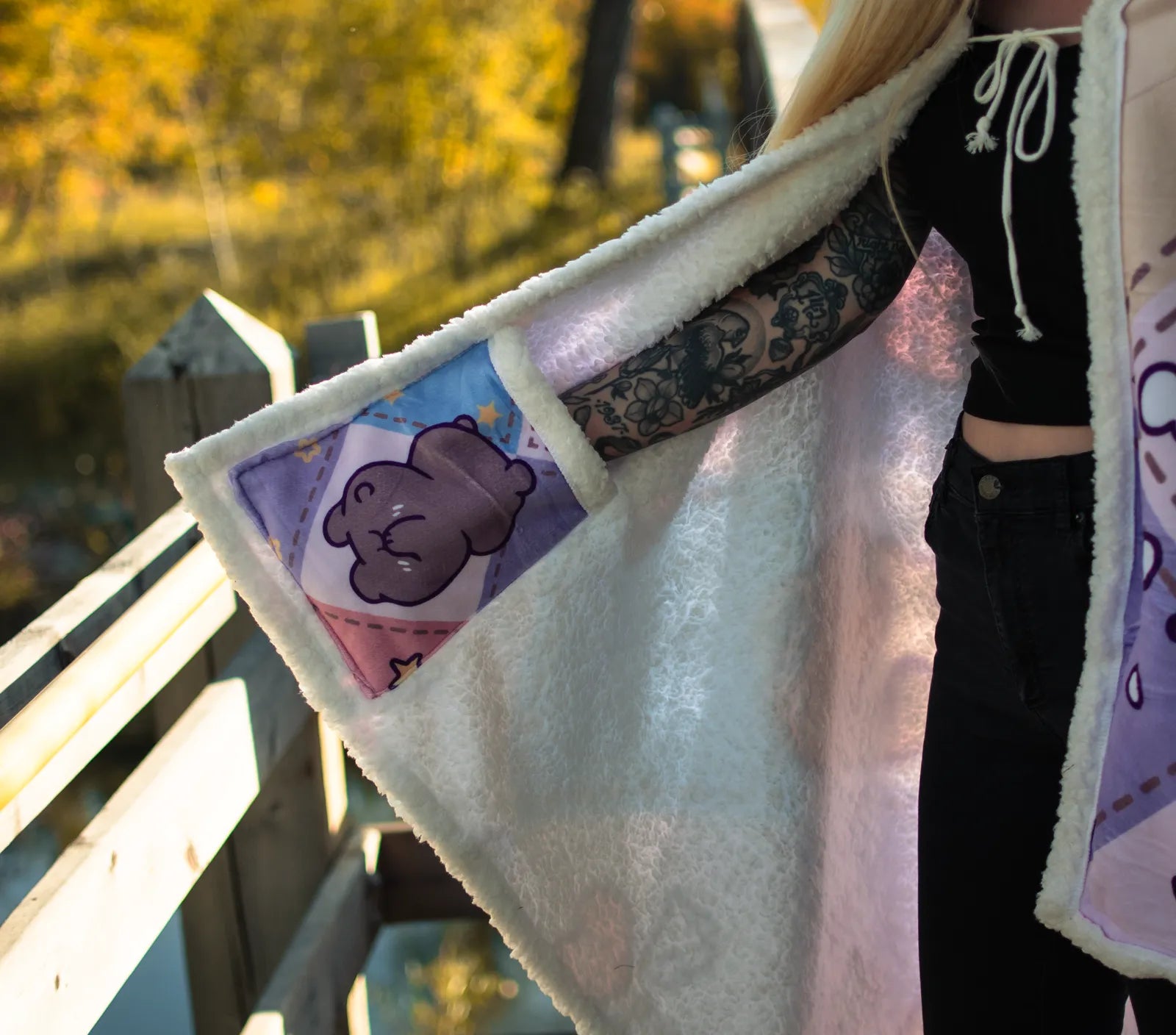 Lazy Bears Wearable Throw Blanket with Pockets