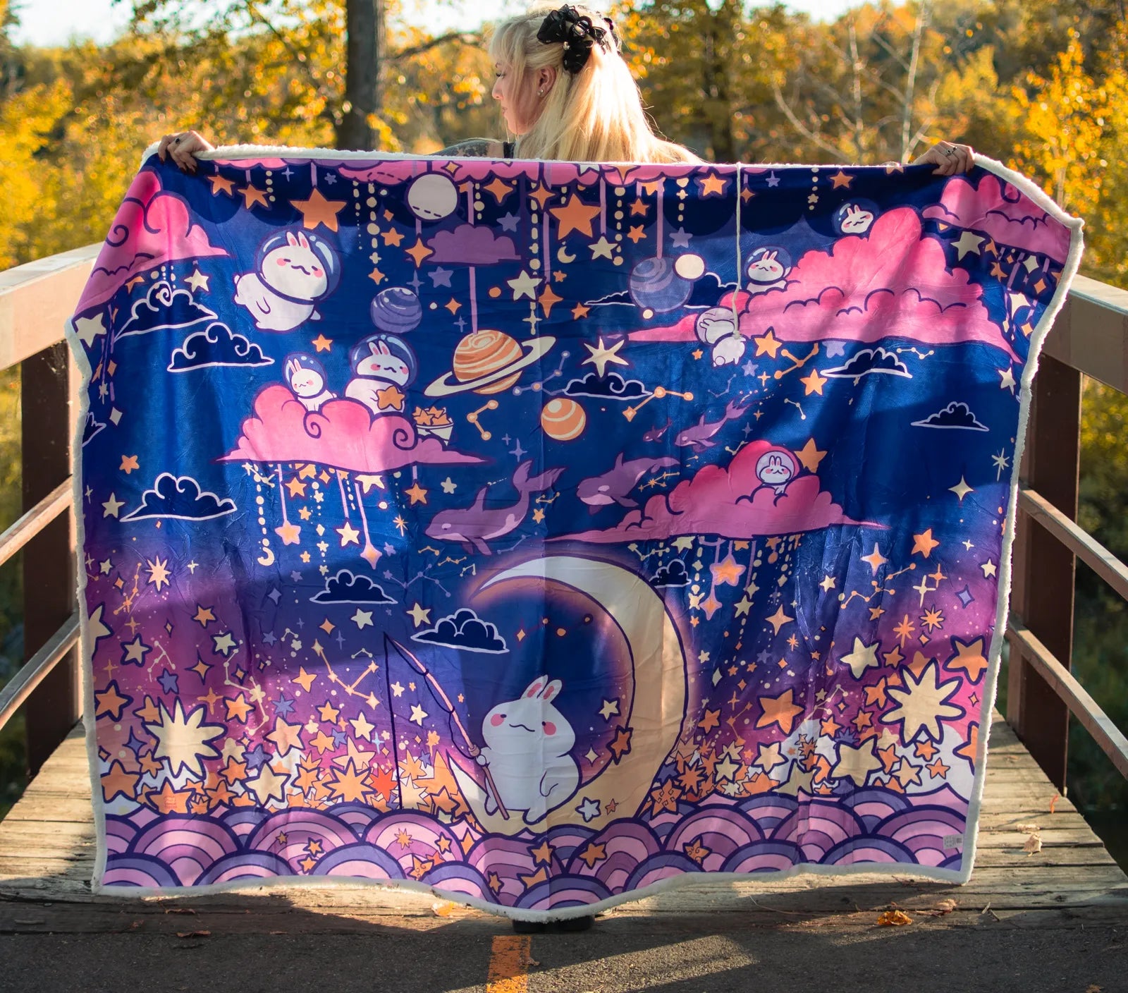 Bunny Wearable Throw Blanket with Pockets